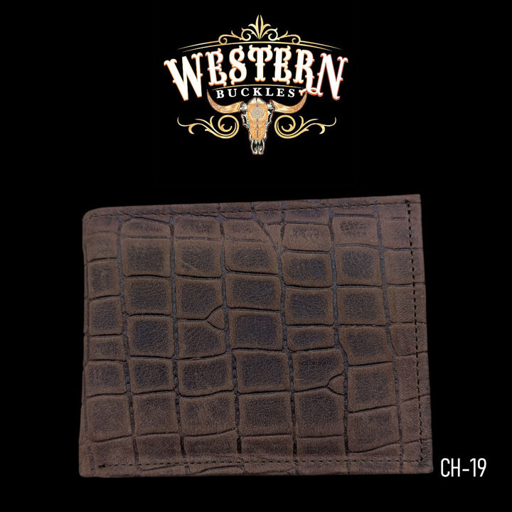 Synthetic Leather Mocha Brown Cocodrile Wallet-The Western Buckles