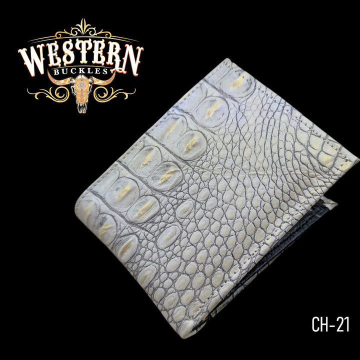 Synthetic Leather Nude Beige Cocodrile Wallet-The Western Buckles