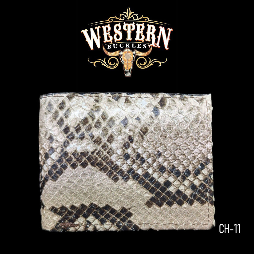 Synthetic Leather Sand Snake Wallet-The Western Buckles