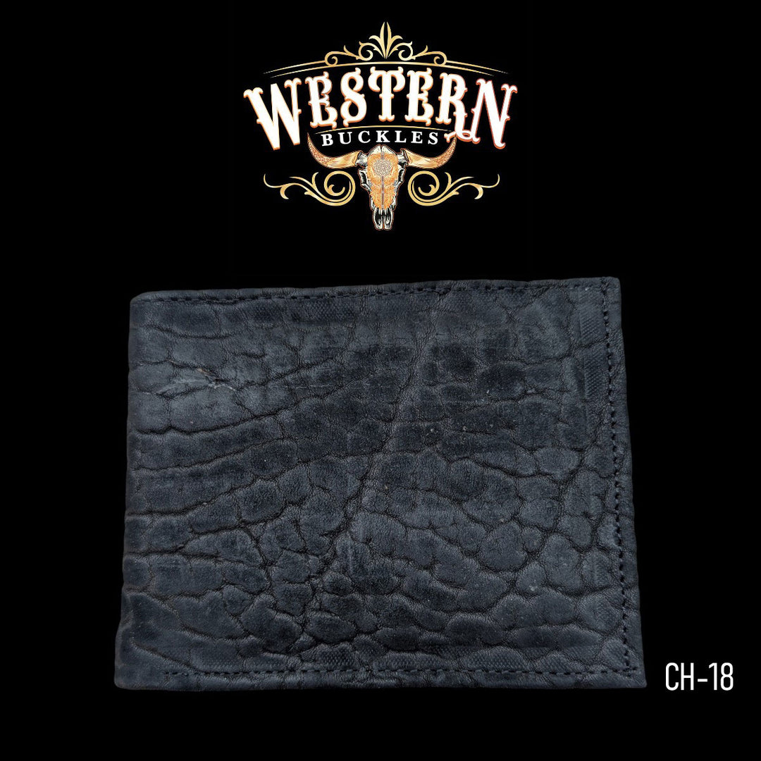 Synthetic Leather Shadow Black Cocodrile Wallet-The Western Buckles