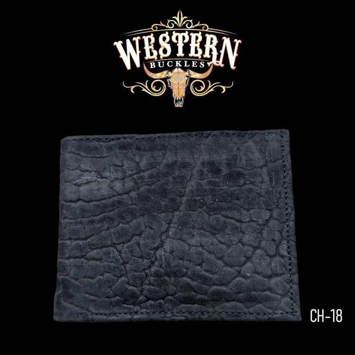 Synthetic Leather Shadow Black Cocodrile Wallet-The Western Buckles