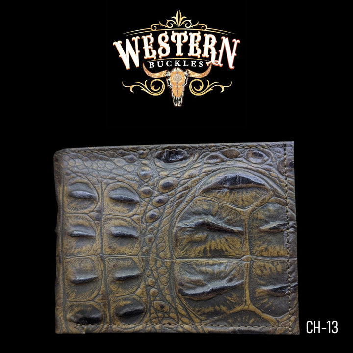 Synthetic Leather Tobacco Brown Cocodrile Wallet-The Western Buckles