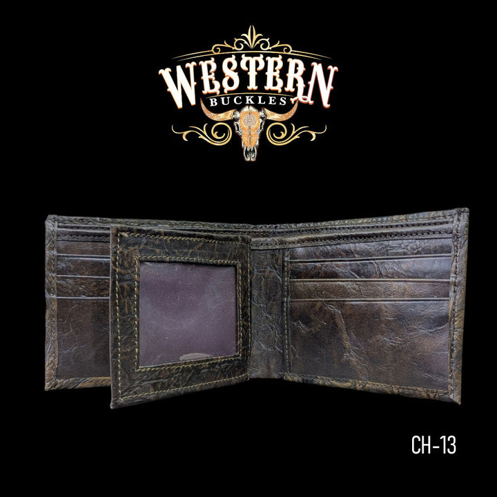 Synthetic Leather Tobacco Brown Cocodrile Wallet-The Western Buckles