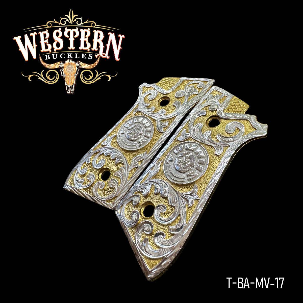 Cacha Taurus Rameado Oro y Plata - Western Buckles