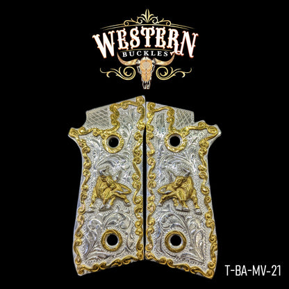 Cachas Taurus PT92 Grips Logo Plata y Oro