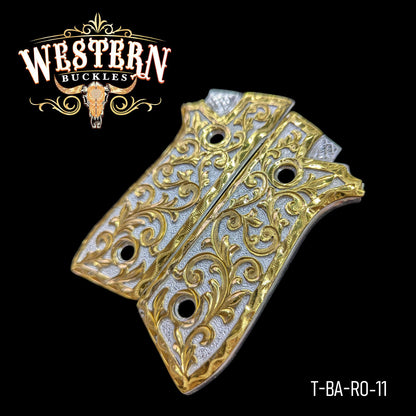 Cachas Taurus PT92 Grips Rameada Oro y Plata