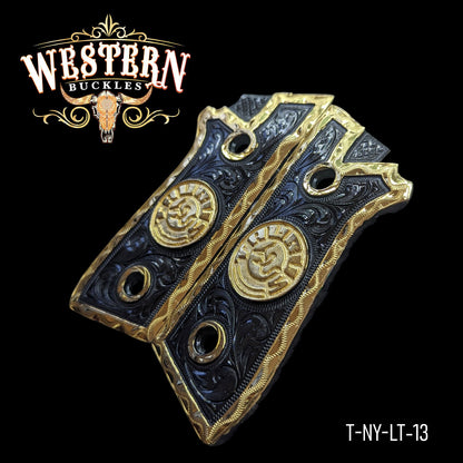 Cacha Taurus Logo Rameada Oro y Niquel 