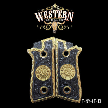 Cacha Taurus Logo Rameada Oro y Niquel 