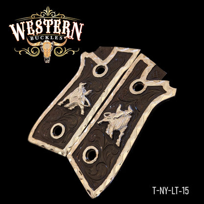 Cachas Taurus Logo Niquel Negro y Plata