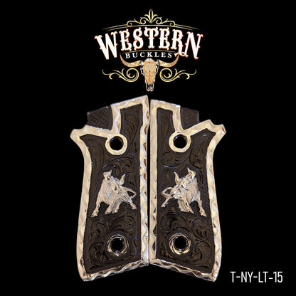 Cachas Taurus Logo Niquel Negro y Plata