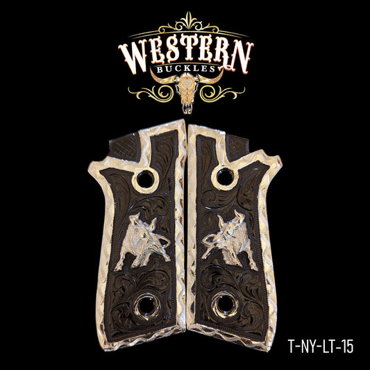 Cachas Taurus Logo Niquel Negro y Plata