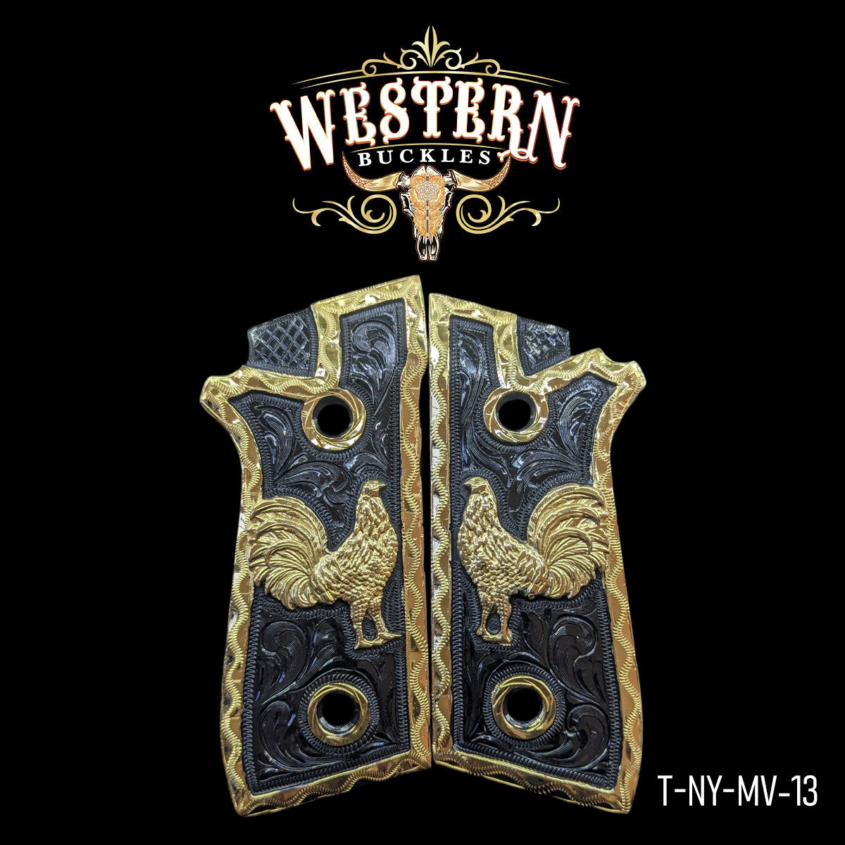 Cacha Taurus Gallo Rameada Oro y Niquel