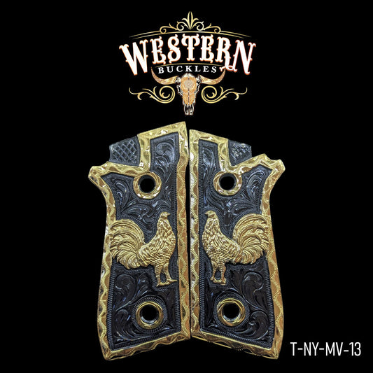 Cacha Taurus Gallo Rameada Oro y Niquel