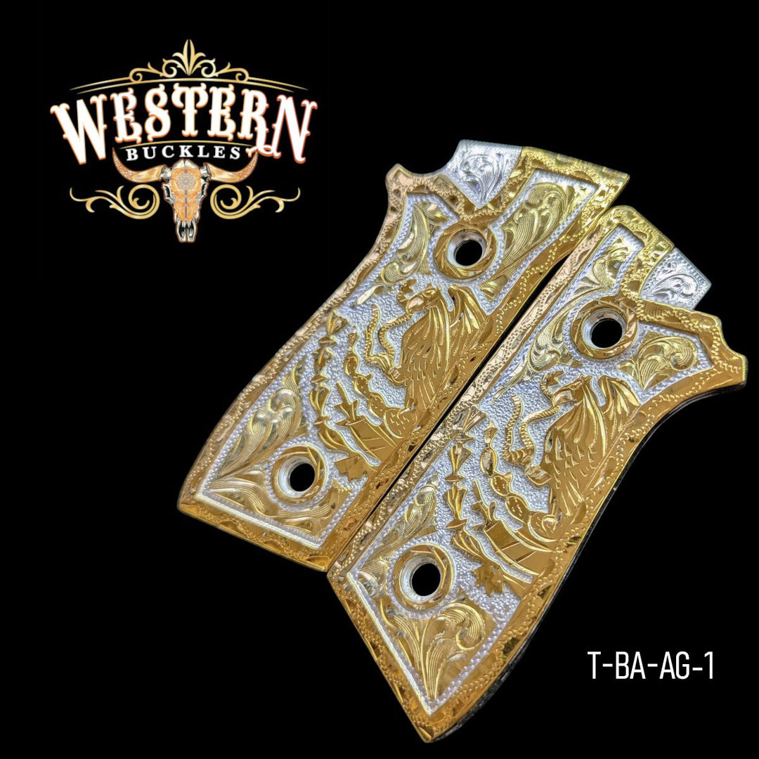 Taurus PT92 Eagle Grips — 24K Gold-Plated &amp; Silver-Plated