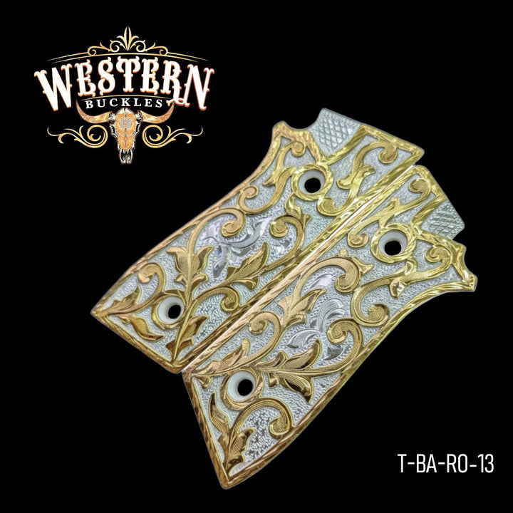 Taurus PT92 Engraved Silver and Gold-The Western Buckles
