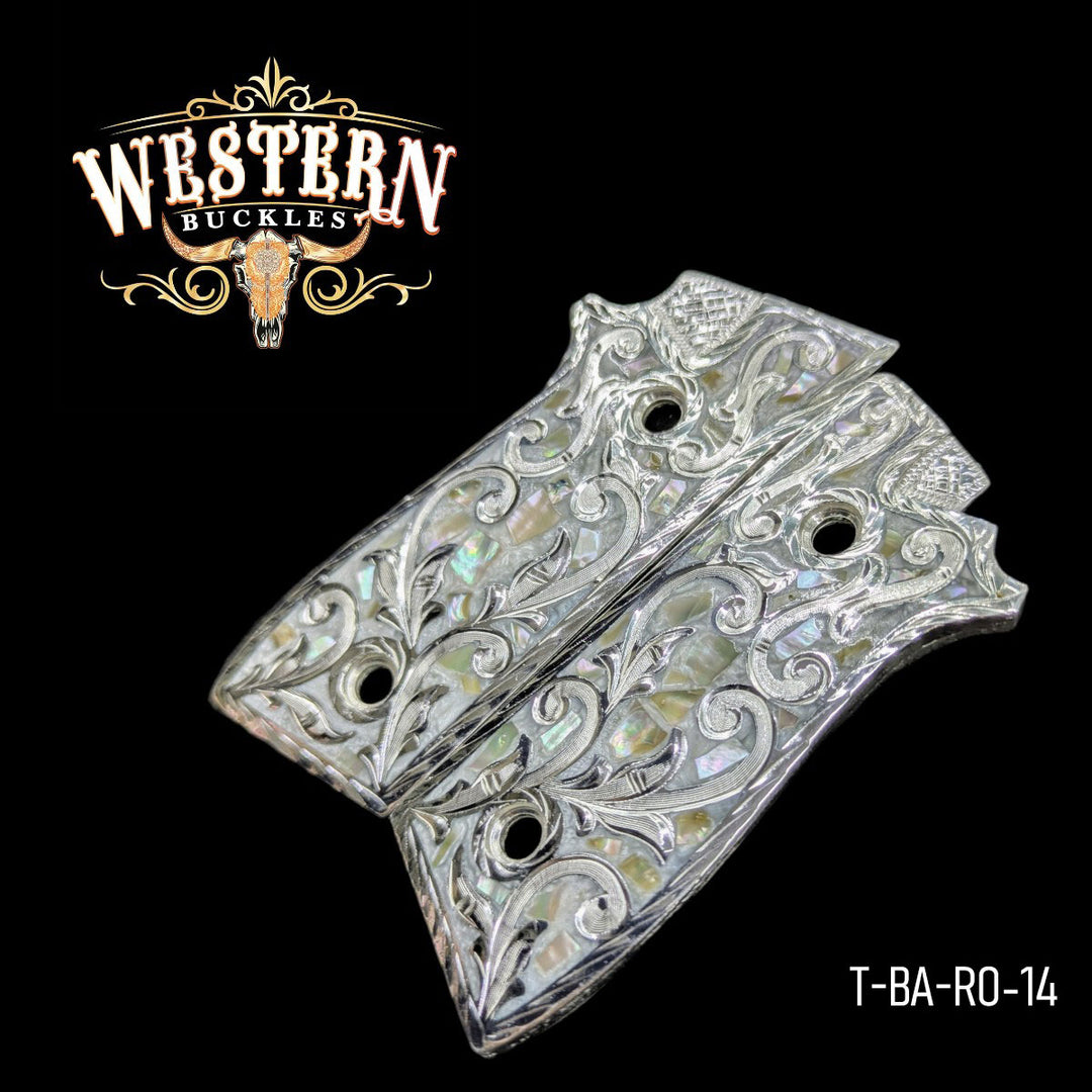 Taurus PT92 Grips Silver Engraving-The Western Buckles