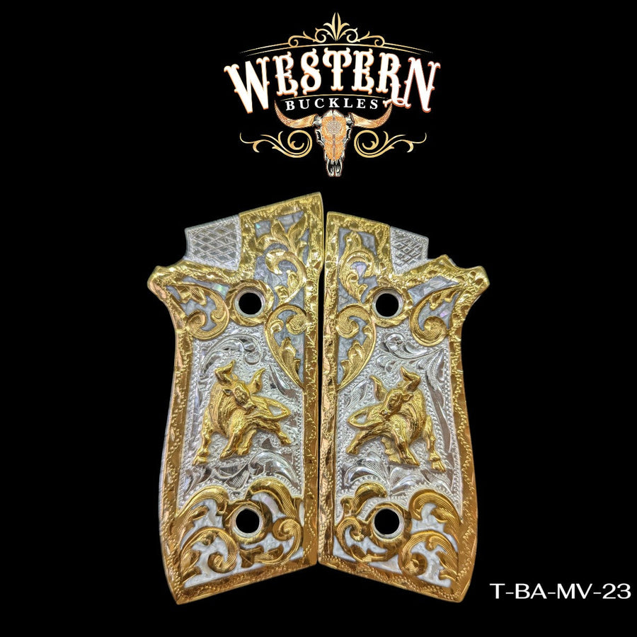 Bull Grips for Taurus PT — 24K Gold-Plated & Silver-Plated