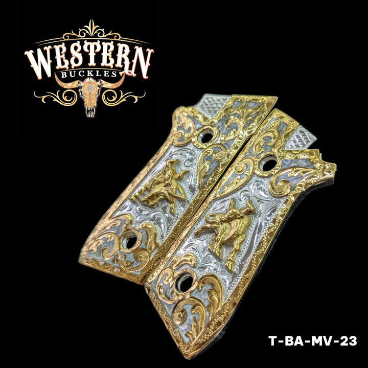 Taurus PT92 Logo Gold and Pearl Resin-The Western Buckles