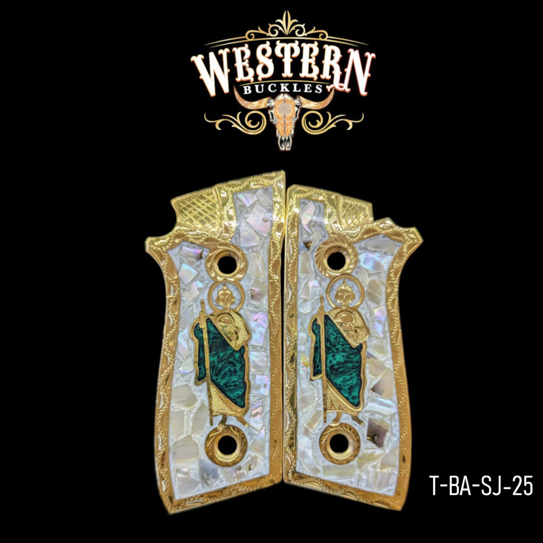 Taurus PT 92 San Judas Mother of Pearl Resin-The Western Buckles