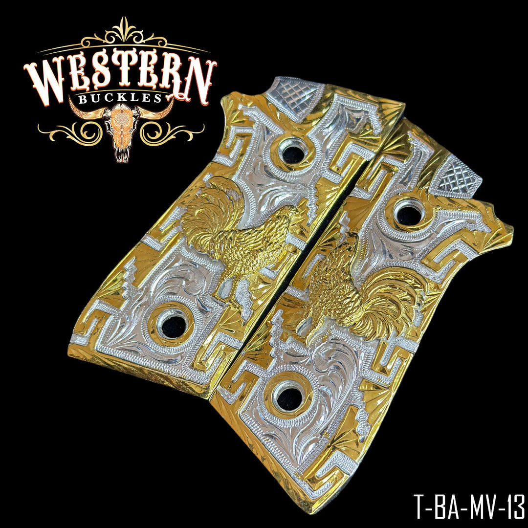 Taurus PT Grips Rooster Gold and Silver-The Western Buckles