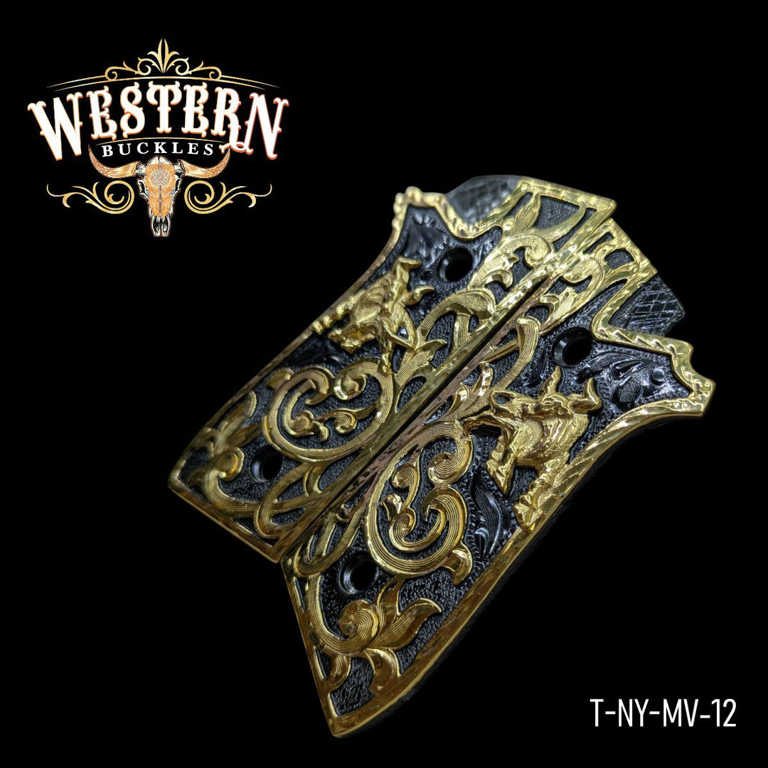 Taurus PT Logo Gold and Black-The Western Buckles