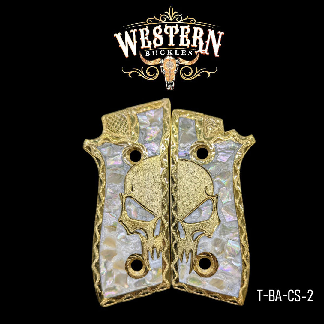 Taurus PT Skull Mother of Pearl Engraving-The Western Buckles