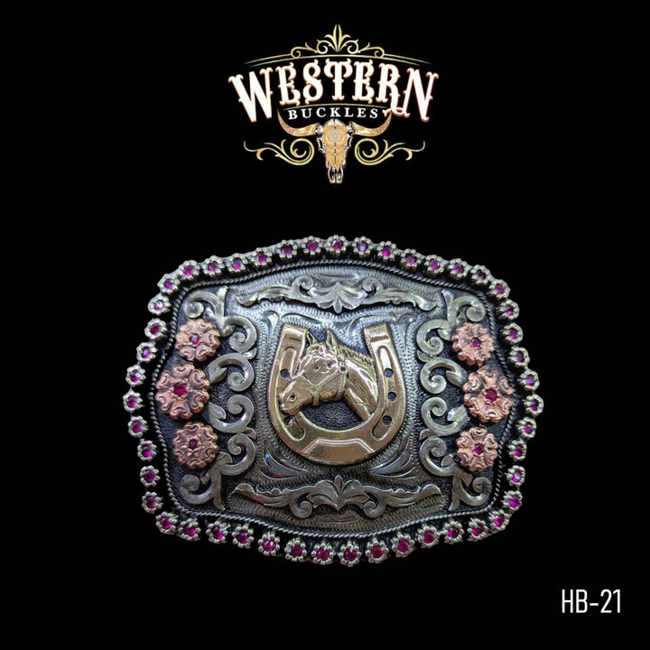 Trophy Belt Horseshoe Buckle -Gold, Silver and Rose Gold-The Western Buckles