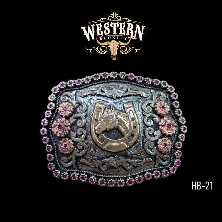 Trophy Belt Horseshoe Buckle -Gold, Silver and Rose Gold-The Western Buckles
