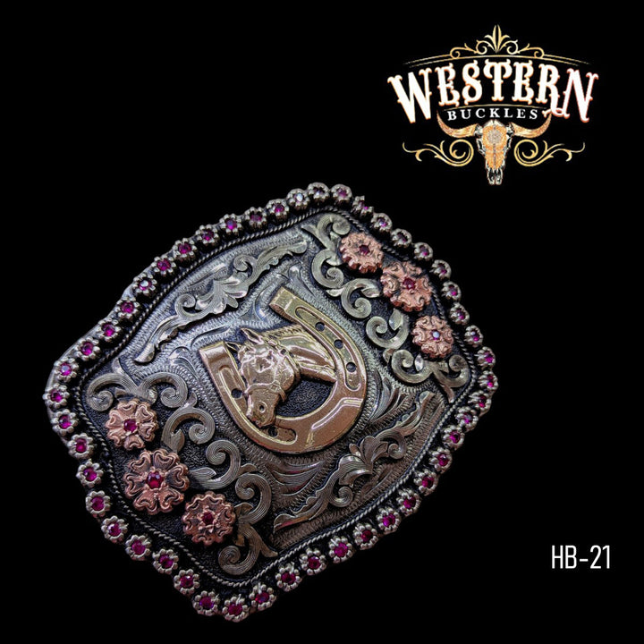 Trophy Belt Horseshoe Buckle -Gold, Silver and Rose Gold-The Western Buckles