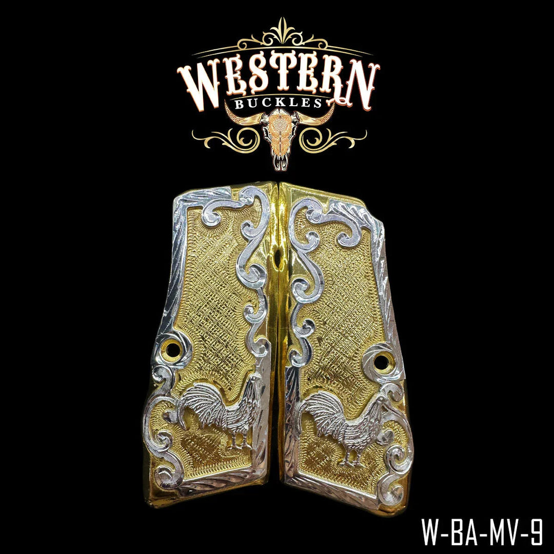 Cacha Browning Gallo Oro y Plata