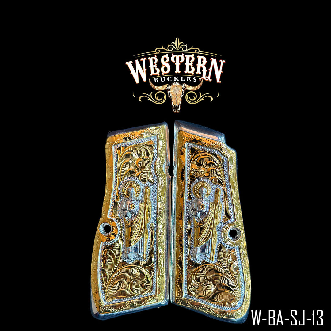 Browning HP San Judas Gun Grips | Handcrafted by Western Buckles | SKU W-BA-SJ-13