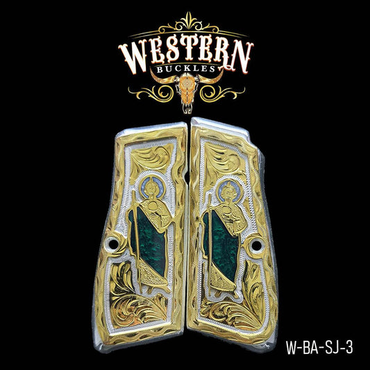 Cacha Browning San Judas Rameado Oro - Western Buckles