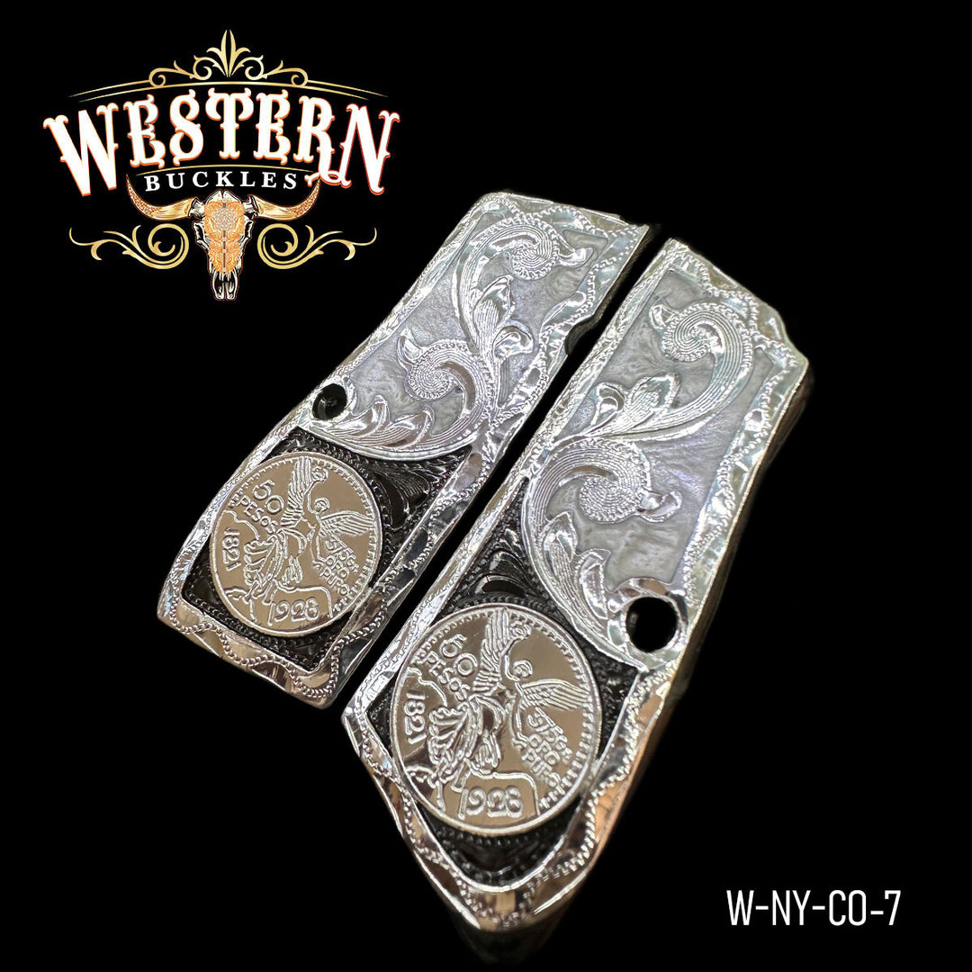 Browning HP Centenario Gun Grips — Artisan Resin — Detail View | Western Buckles Handcrafted | SKU W-NY-CO-7