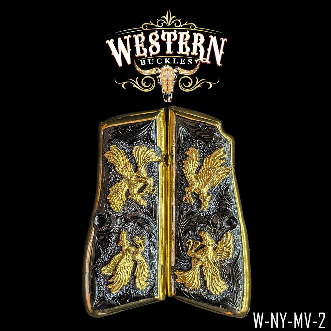 Browning HP Rooster Gun Grips | Handcrafted by Western Buckles | SKU W-NY-MV-2