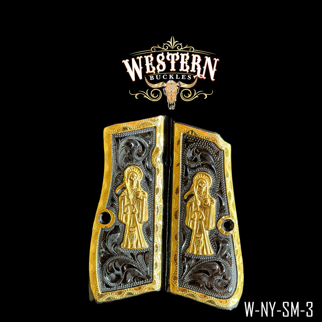 Browning HP Santa Muerte Gun Grips | Handcrafted by Western Buckles | SKU W-NY-SM-3