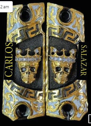 Cachas Colt 1911 Grips Calavera Con Zirconias CARLOS SALAZAR