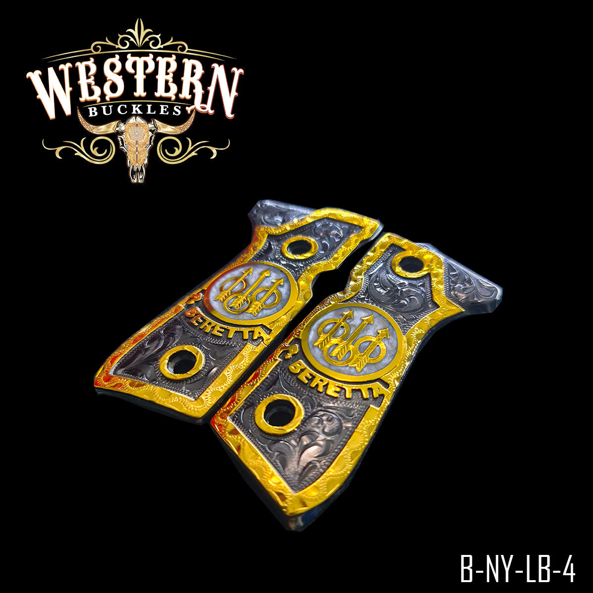 Cacha Beretta 92fs Logo Niquel, Oro y Resina