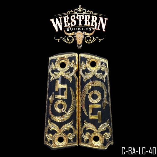 Cacha Colt 1911 Logo Colt Resina Negra - Western Buckles