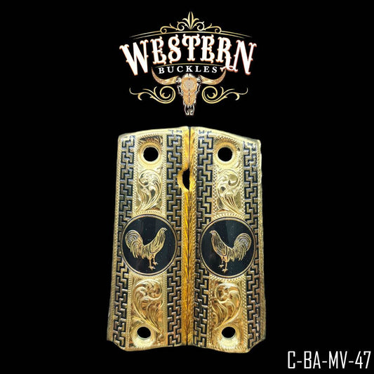 Cacha Colt 1911 Gallo Rameado Oro - Western Buckles