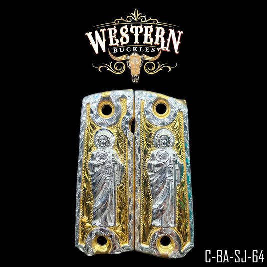 Cachas Colt 1911 Grips San Judas Rameado - Western Buckles