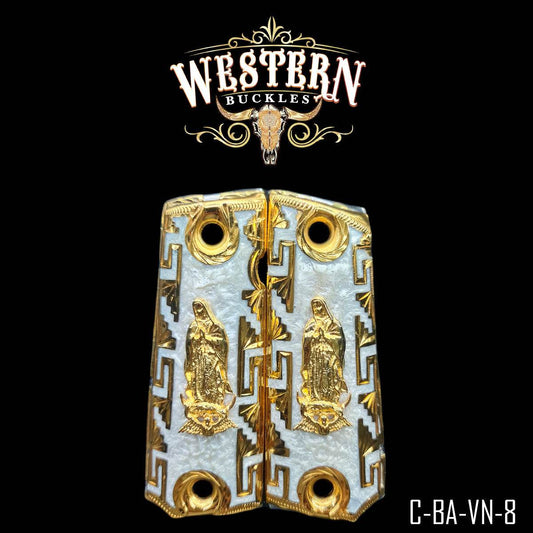 Cacha Colt 1911 Virgen Oro y Resina - Western Buckles