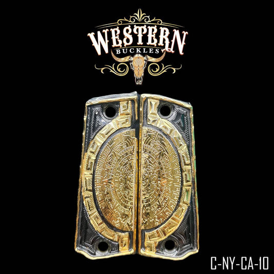 Cacha Colt 1911 Calendario Rameado Oro - Western Buckles