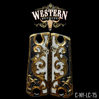 Cacha Colt 1911 Caballo Resina y Niquel 