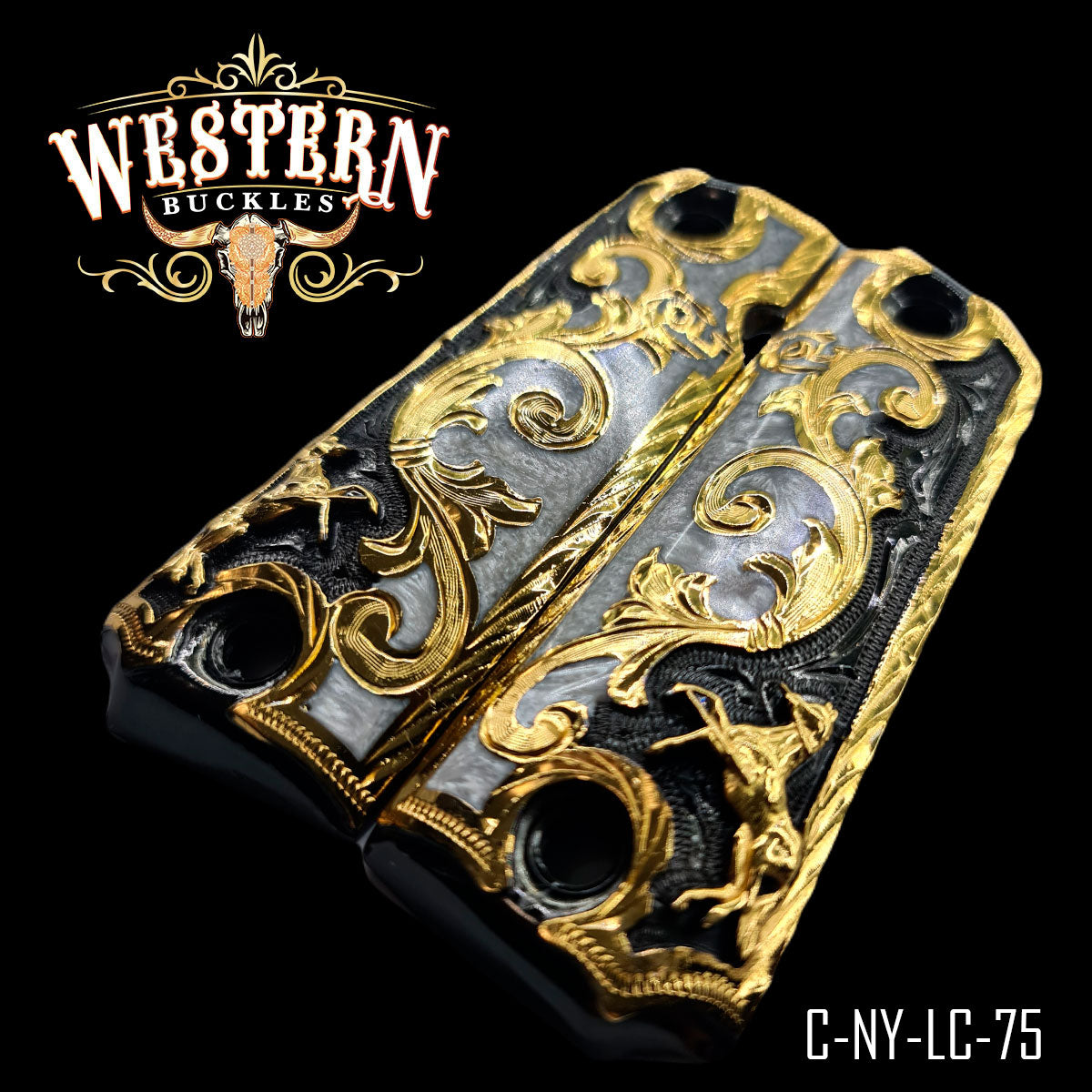 Cacha Colt 1911 Caballo Resina y Niquel 