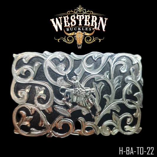 Square Eagle Cowboy Buckle With Resin